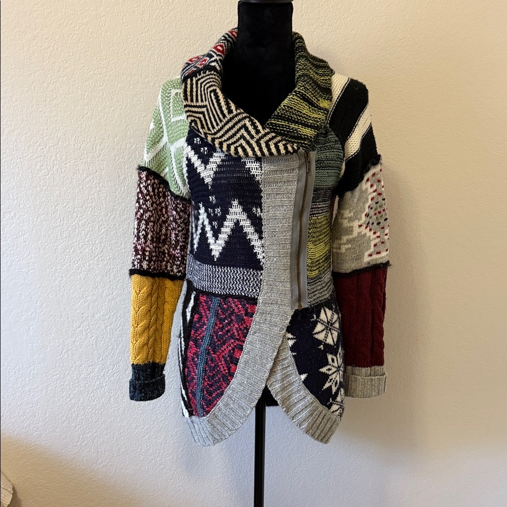 Desigual Colorful Geometric Women Cardigan